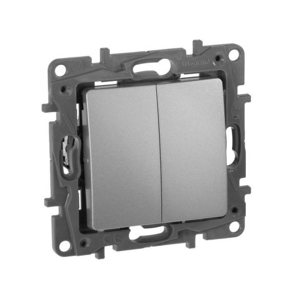 Переключатель 2-кл. СП Etika Plus 10А IP20 250В 10AX безвинтов. зажимы механизм алюм. Leg 672412 Переключатель 2-кл. СП Etika Plus 10А IP20 250В 10AX безвинтов. зажимы механизм алюм. Leg 672412