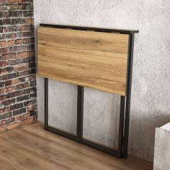 Складной стол DIWO Элиста 80x75 дуб крафт золотой, черный