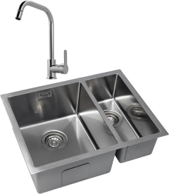 Комплект Мойка Grandex Aqua Proline + Смеситель MEGA City MG- ZRV104 хром