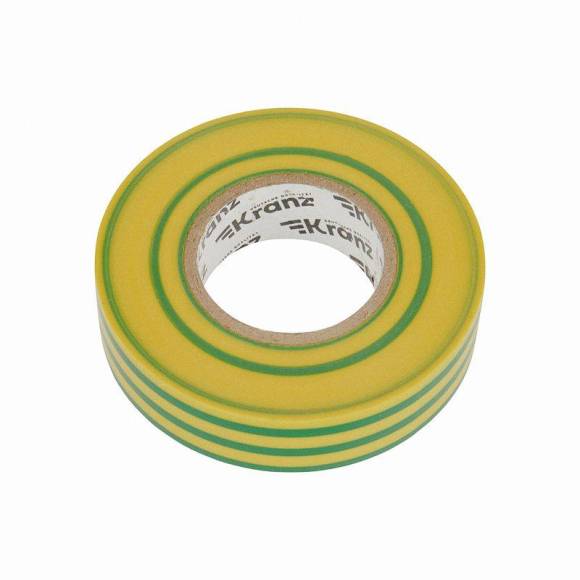 Изолента ПВХ профессиональная 0.18х19мм 20м желт./зел. Kranz KR-09-2807 Изолента ПВХ профессиональная 0.18х19мм 20м желт./зел. Kranz KR-09-2807