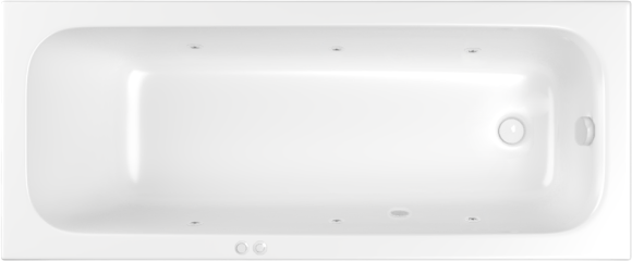 Акриловая ванна WHITECROSS Vibe 0105.170070.100.SOFT.WH 170x70 см, пристенная, с гидромассажем, белая, с каркасом, со сливом-переливом, с донным клапаном, фурнитура белая