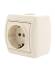 Розетка 1-м ОП Nata 16А IP20 с заземл. керамика крем. LEZARD 710-0300-122