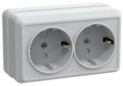 Розетка 2-м ОП Октава РСш22-3-ОБ 16А IP20 с заземл. защ. шторки бел. IEK ERO24-K01-16-DC Розетка 2-м ОП Октава РСш22-3-ОБ 16А IP20 с заземл. защ. шторки бел. IEK ERO24-K01-16-DC