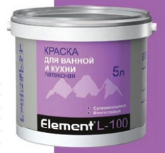 Элемент L-100 краска латексная для ванной и кухни 5л