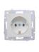 Розетка 1-м СП Vesna с заземл. ПБТ механизм бел. LEZARD 742-0288-122B