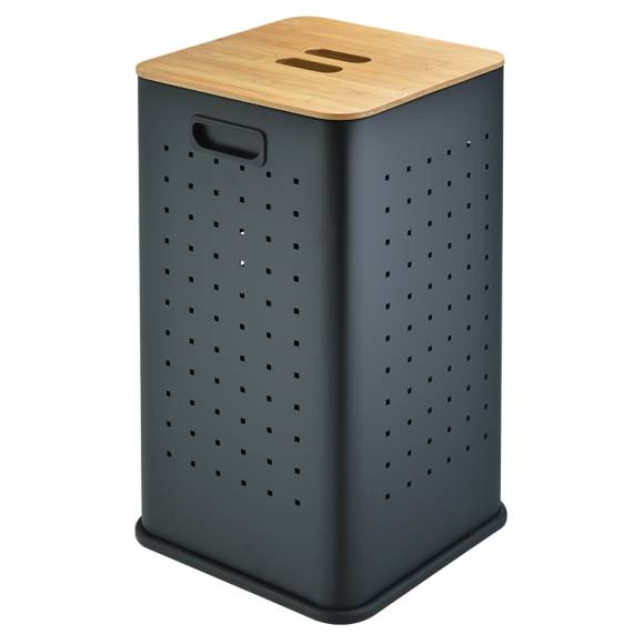 Корзина для белья Weltwasser WW Nansy BL 55L, черная матовая