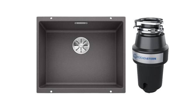 Комплект Мойка Blanco Subline 500-U темная скала + Измельчитель KUCHENSTERN Muhle 350MU35