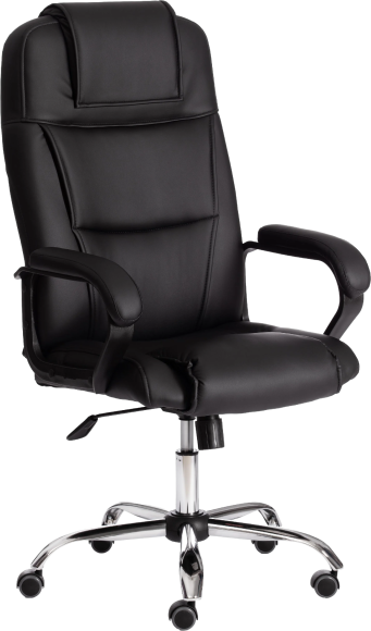 Кресло руководителя TetChair Bergamo 22, хром, кожзам черный 36-6