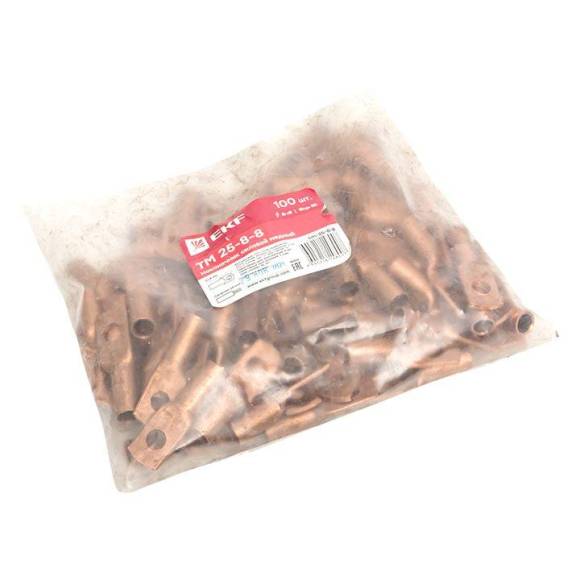 Наконечник медный ТМ 25-8-8 EKF tm-25-8-8 Наконечник медный ТМ 25-8-8 EKF tm-25-8-8