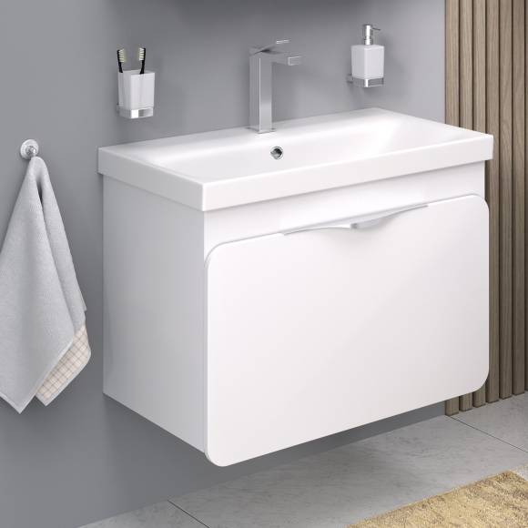 Тумба с раковиной Aqua de Marco Skandi 80 подвесная, белая