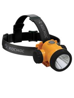 Фонарь аккумуляторный налобный H3W LED 3Вт 2 режима литиевый аккум. 1.5А.ч ЗУ USB КОСМОС KOCH3WLi-On Фонарь аккумуляторный налобный H3W LED 3Вт 2 режима литиевый аккум. 1.5А.ч ЗУ USB КОСМОС KOCH3WLi-On