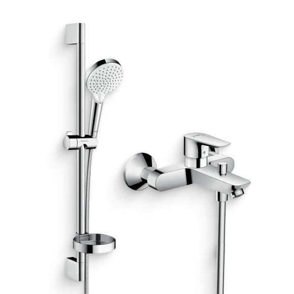 Душевой комплект Смеситель Hansgrohe Talis E 71740000 + Гарнитур Crometta Vario 650 26553400 с мыльницей