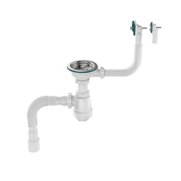Сифон для мойки Aquant Professional B0178-20-MR 40 мм, бутылочный, хром