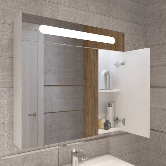 Зеркало-шкаф DIWO Коломна 80 см с подсветкой, белое