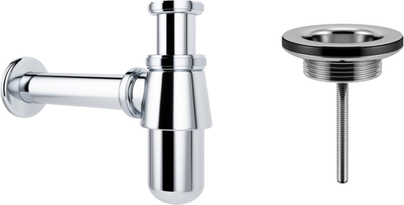 Сифон для раковины Wellsee Drainage System 182103005 с универсальным выпуском, хром