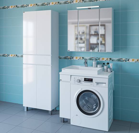 Мебель для ванной комнаты СаНта Марс 19 L напольная, 1 дверца, белая