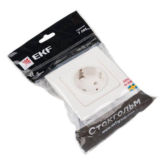 Розетка 1-м СП Стокгольм 16А IP20 с заземл. защ. шторки бел. PROxima EKF EXR16-028-10 Розетка 1-м СП Стокгольм 16А IP20 с заземл. защ. шторки бел. PROxima EKF EXR16-028-10