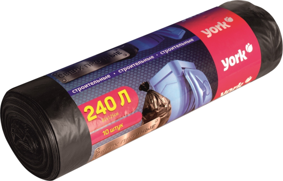 Мешки для мусора York 902230 черные, 240 литров, 10 шт