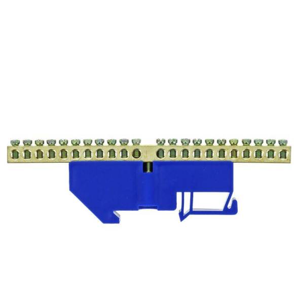 Шина нулевая N 6х9 20 отвер. латунь син. изолятор на DIN-рейку PROxima EKF sn0-63-20-d Шина нулевая N 6х9 20 отвер. латунь син. изолятор на DIN-рейку PROxima EKF sn0-63-20-d