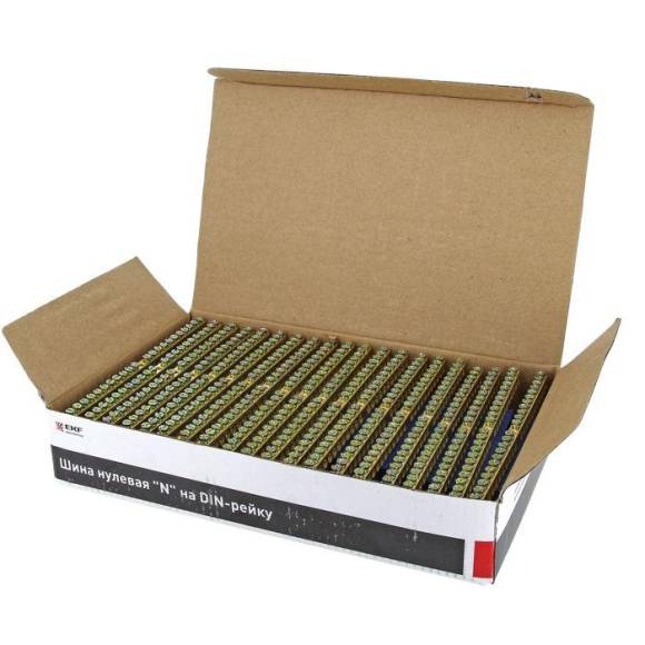 Шина нулевая N 6х9 20 отвер. латунь син. изолятор на DIN-рейку PROxima EKF sn0-63-20-d Шина нулевая N 6х9 20 отвер. латунь син. изолятор на DIN-рейку PROxima EKF sn0-63-20-d