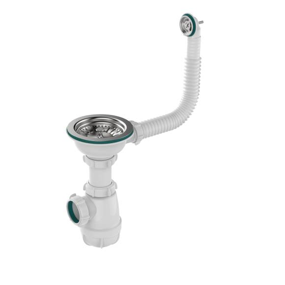 Сифон для мойки Aquant Professional B0142-29-MR 40 мм, бутылочный, хром
