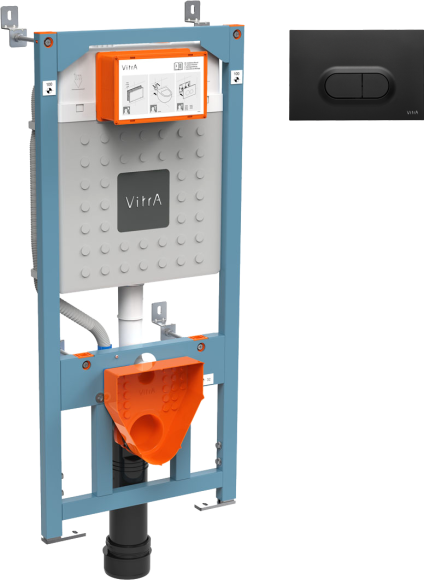 Система инсталляции для унитазов VitrA V12 762-5800-01 с кнопкой смыва 740-0511 черной матовой