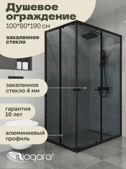Душевая перегородка Niagara Eco NG-1018-14QT (100x80x190 см) Душевая перегородка Niagara Eco NG-1018-14QT (100x80x190 см)