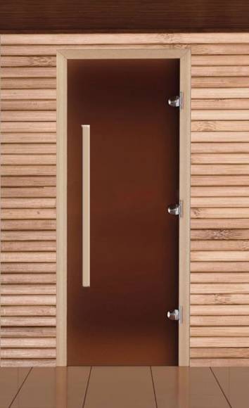Дверь для сауны Экодорс 2000х800 (бронза матовая осина) ручка длинная