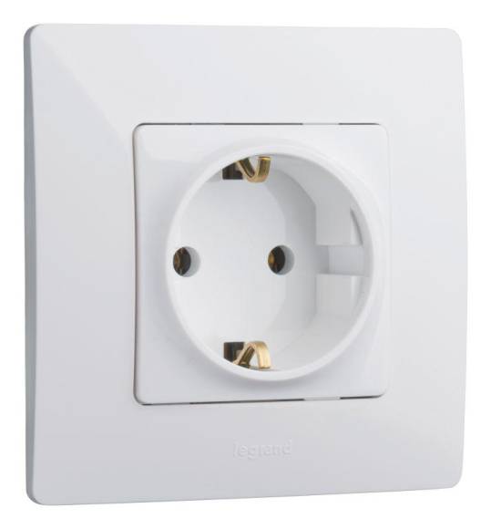 Розетка 1-м СП Etika 16А IP20 250В 2P+E с заземл. немецк. стандарт винтов. клеммы механизм бел. Leg 672221 Розетка 1-м СП Etika 16А IP20 250В 2P+E с заземл. немецк. стандарт винтов. клеммы механизм бел. Leg 672221