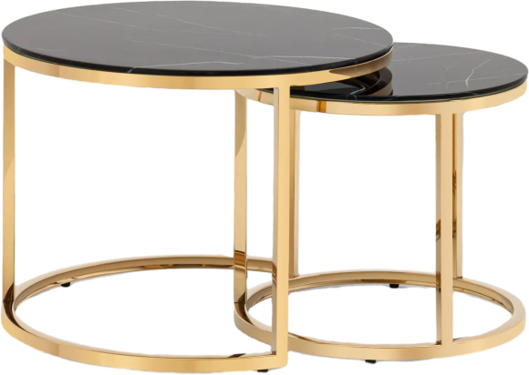 Комплект столов Stool Group Селена черный мрамор, золото