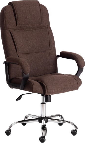 Кресло руководителя TetChair Bergamo 22, хром, ткань коричневая 3М7-147