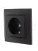 Розетка 1-м СП Mira с заземл. керамика черн. бархат LEZARD 701-4242-122