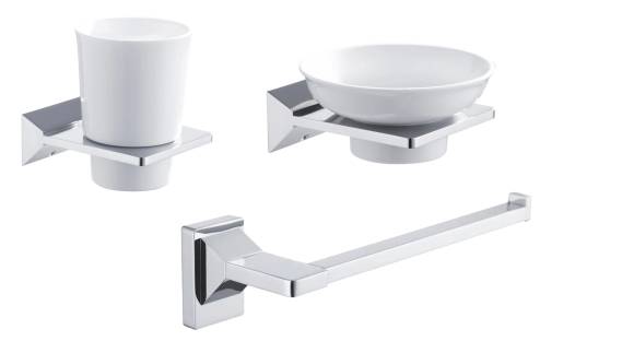 Набор Стакан Rose RG16 RG1612 хром + Мыльница RG1603 хром + Полотенцедержатель RG1606 хром