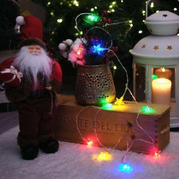 Гирлянда светодиодная "Звездочки" 1.5м 10LED мультиколор 0.1Вт IP20 провод ПВХ прозр. элементы питания 2хAA (не в компл.) Neon-Night 303-090 Гирлянда светодиодная "Звездочки" 1.5м 10LED мультиколор 0.1Вт IP20 провод ПВХ прозр. элементы питания 2хAA (не в компл.) Neon-Night 303-090