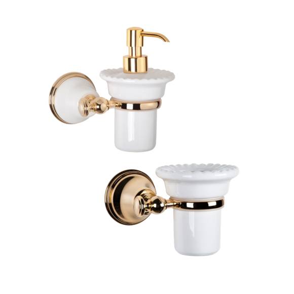 Набор Стакан Tiffany World Harmony TWHA109oro + Дозатор TWHA108bi/oro