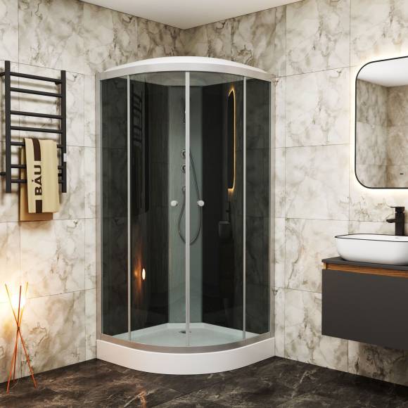 Душевая кабина Bauedge Bau Dream SB0007B, профиль матовый черный, стекло тонированное