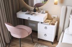 Туалетный столик Mebelson Ева TS-01 без зеркала, белое дерево, белый матовый