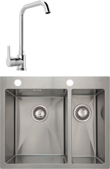 Комплект Мойка Seaman Eco Marino SMV-575DR.B 57x48, нержавеющая сталь + Смеситель MEGA Ege MG-PL10 глянцевый хром, хром Комплект Мойка Seaman Eco Marino SMV-575DR.B 57x48, нержавеющая сталь + Смеситель MEGA Ege MG-PL10 глянцевый хром, хром