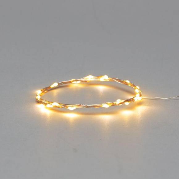 Гирлянда светодиодная "Роса" 2м 20LED желт. 2Вт 4.5В IP20 провод прозр. Neon-Night 303-001