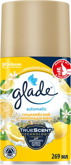 Освежитель воздуха Glade запасной балон, сицилийский лимонад и мята