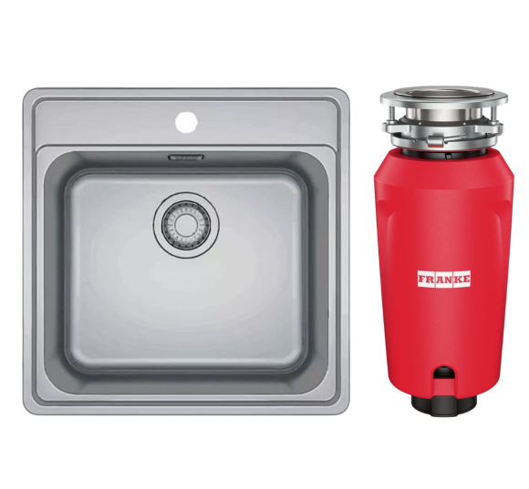 Комплект Мойка Franke Bell BCX 610-42 TL нержавеющая сталь + Измельчитель