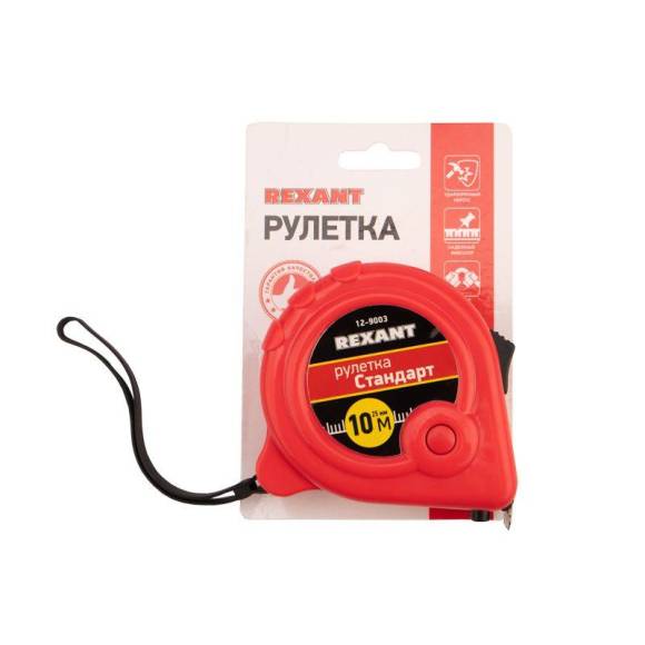 Рулетка измерительная "Стандарт" 10мх25мм Rexant 12-9003 Рулетка измерительная "Стандарт" 10мх25мм Rexant 12-9003