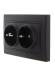 Розетка 2-м СП Mira 16А IP20 с заземл. керамика черн. бархат LEZARD 701-4242-127 Розетка 2-м СП Mira 16А IP20 с заземл. керамика черн. бархат LEZARD 701-4242-127