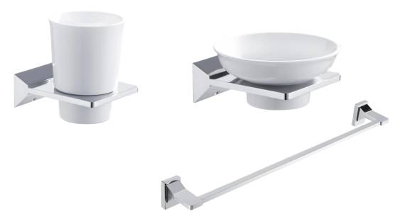 Набор Стакан Rose RG16 RG1612 хром + Мыльница RG1603 хром + Полотенцедержатель RG1617 хром