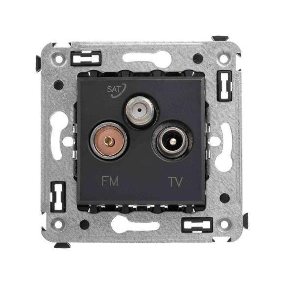 Розетка телевизионная TV/FM/SAT СП Avanti "Черный матовый" DKC 4412533 Розетка телевизионная TV/FM/SAT СП Avanti "Черный матовый" DKC 4412533