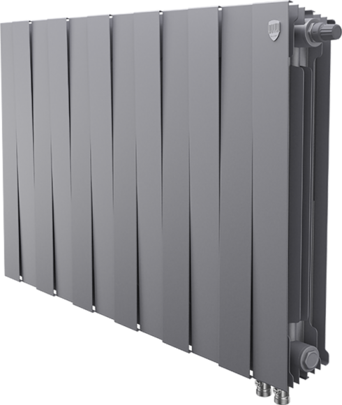 Радиатор биметаллический Royal Thermo Piano Forte 500 VDR80 12 секций, межосевое расстояние 8 см, silver satin