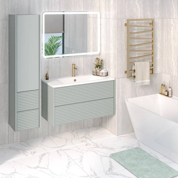 Шкаф пенал для ванной Aqua de Marco Parma 35 подвесной, мята