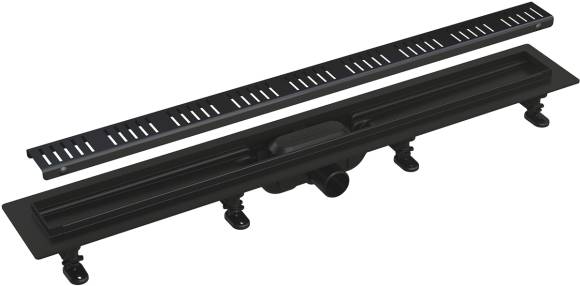 Душевой трап (лоток) AlcaPlast APZ10Black APZ10BLACK-950M с решеткой и опорами