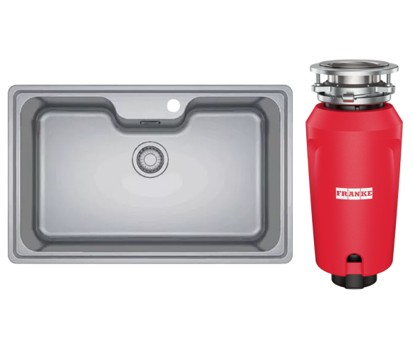 Комплект Мойка Franke Bell ВСX 610-81 TL нержавеющая сталь + Измельчитель