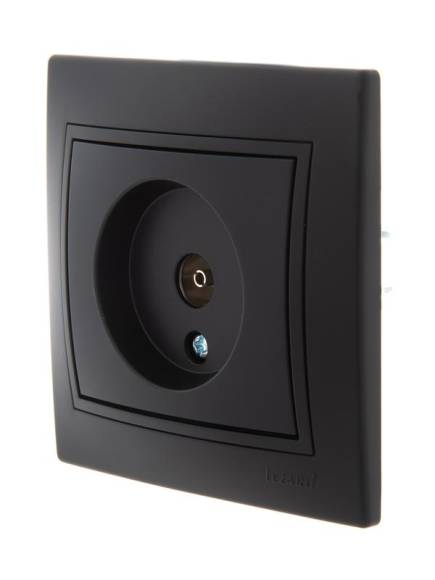 Розетка телевизионная проходная TV СП Mira черн. бархат LEZARD 701-4242-129 Розетка телевизионная проходная TV СП Mira черн. бархат LEZARD 701-4242-129